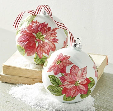 Raz New! Pink Poinsettia Ball Ornaments 3 Raz New! Pink Poinsettia Ball Ornaments