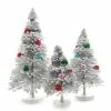 Cody Foster New! Powdered Snow Covered Bristle Trees With Multi Color Balls