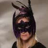 Bethany Lowe Purple Sequin & Feather Bat Mask