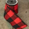 Ragon House Black & Red Buffalo Check Wired Ribbon New! 1 Ragon House Black & Red Buffalo Check Wired Ribbon New!