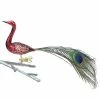 Old German Christmas Red Peacock With Feather Tail Ornament Clip