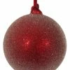 ShiShi Red Sugared Glass Ball Ornaments, 6