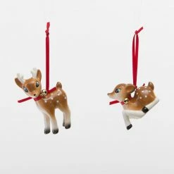 One Hundred 80 Degrees New! Retro Deer Ornaments, Ceramic