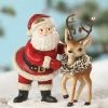 Bethany Lowe Retro Santa With Reindeer Figurine 2 Bethany Lowe Retro Santa With Reindeer Figurine