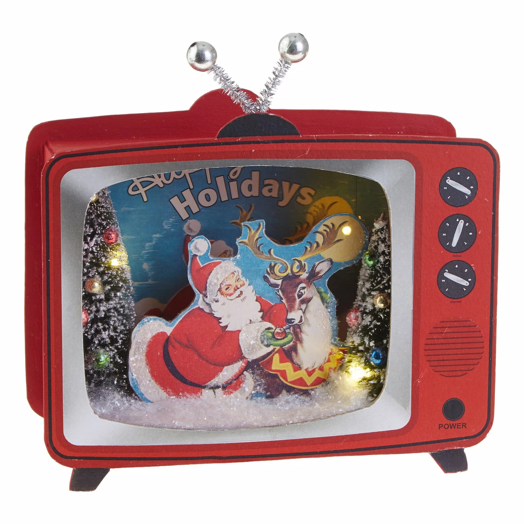 Raz Retro Christmas TV Shadowbox 3 Raz Retro Christmas TV Shadowbox