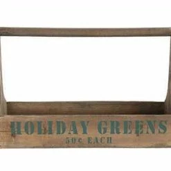 Creative Co-Op Rustic Wooden Christmas Totes