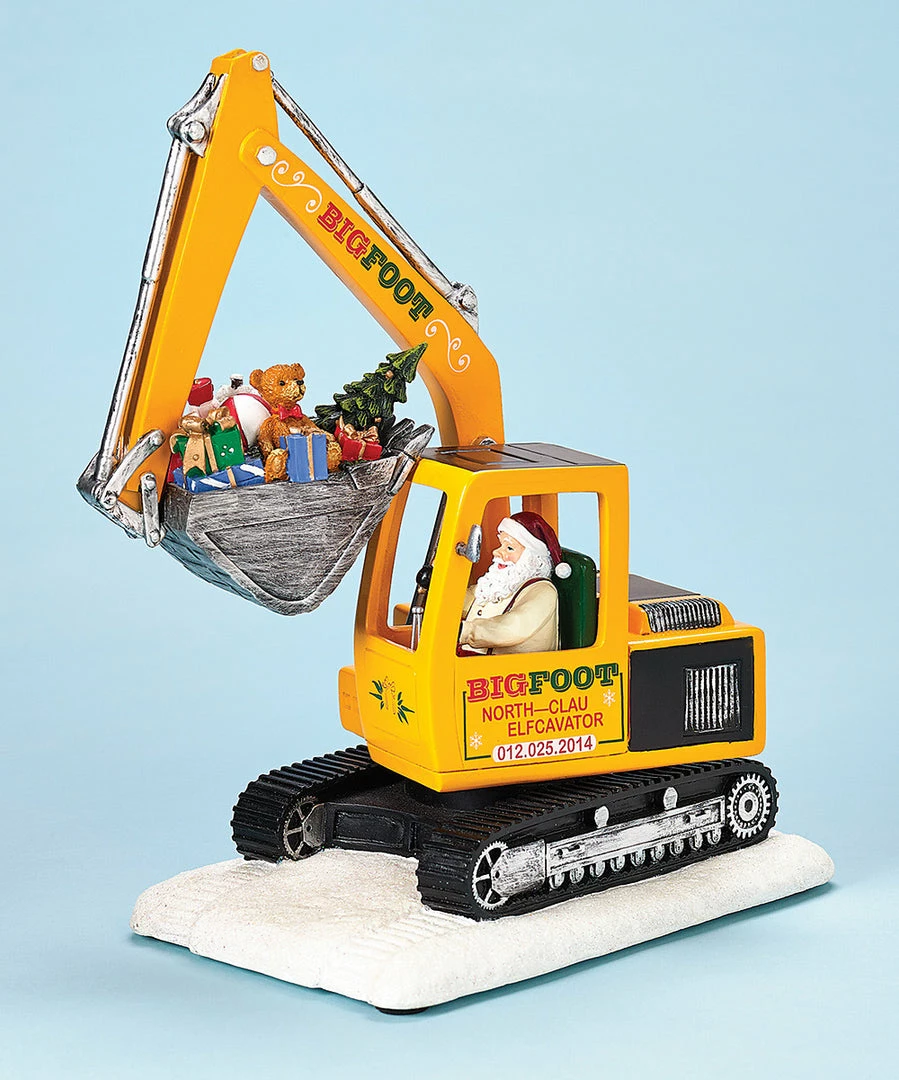 The Holiday Barn Santa In Excavator Music Box 3 The Holiday Barn Santa In Excavator Music Box