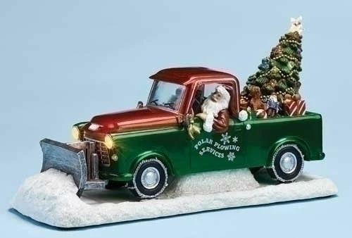 The Holiday Barn Santa's Plow Truck Music Box 3 The Holiday Barn Santa's Plow Truck Music Box