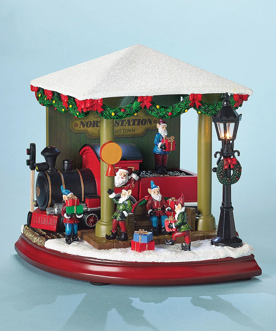 The Holiday Barn Santa's Train Station Music Box Christmas Music Boxes 3 The Holiday Barn Santa's Train Station Music Box Christmas Music Boxes