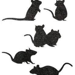 Bethany Lowe Scampering Mice Silhouettes, Glittered