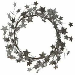 Creative Co-Op Silver Glittered Star Wreath