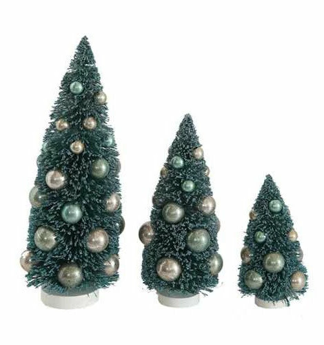 Creative Co-Op Vintage Blue Bottle Brush Trees Christmas 3 Creative Co-Op Vintage Blue Bottle Brush Trees Christmas