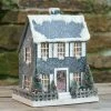 Ragon House New! Saltbox Putz House, Slate Blue 1 Ragon House New! Saltbox Putz House, Slate Blue