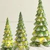 Raz Snowy Green Mercury Glass Trees With Lights 2 Raz Snowy Green Mercury Glass Trees With Lights