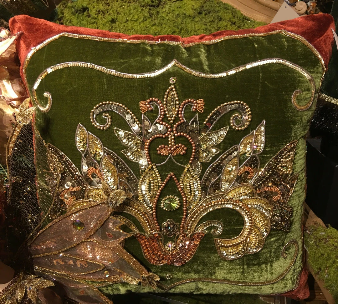 Katherine's Collection Spice Traditions Velvet Pillow Cover New! 3 Katherine's Collection Spice Traditions Velvet Pillow Cover New!