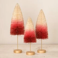 Bethany Lowe New! Strawberries And Cream Bottle Brush Trees