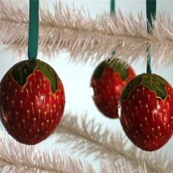 The Holiday Barn Strawberry Egg Ornaments Christmas