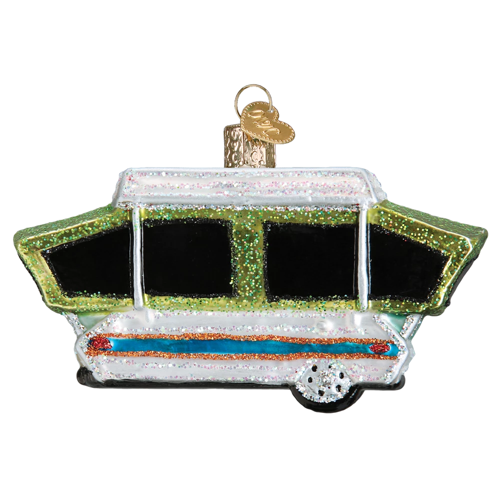 Old World Christmas Tent Camper Ornament 4 Old World Christmas Tent Camper Ornament