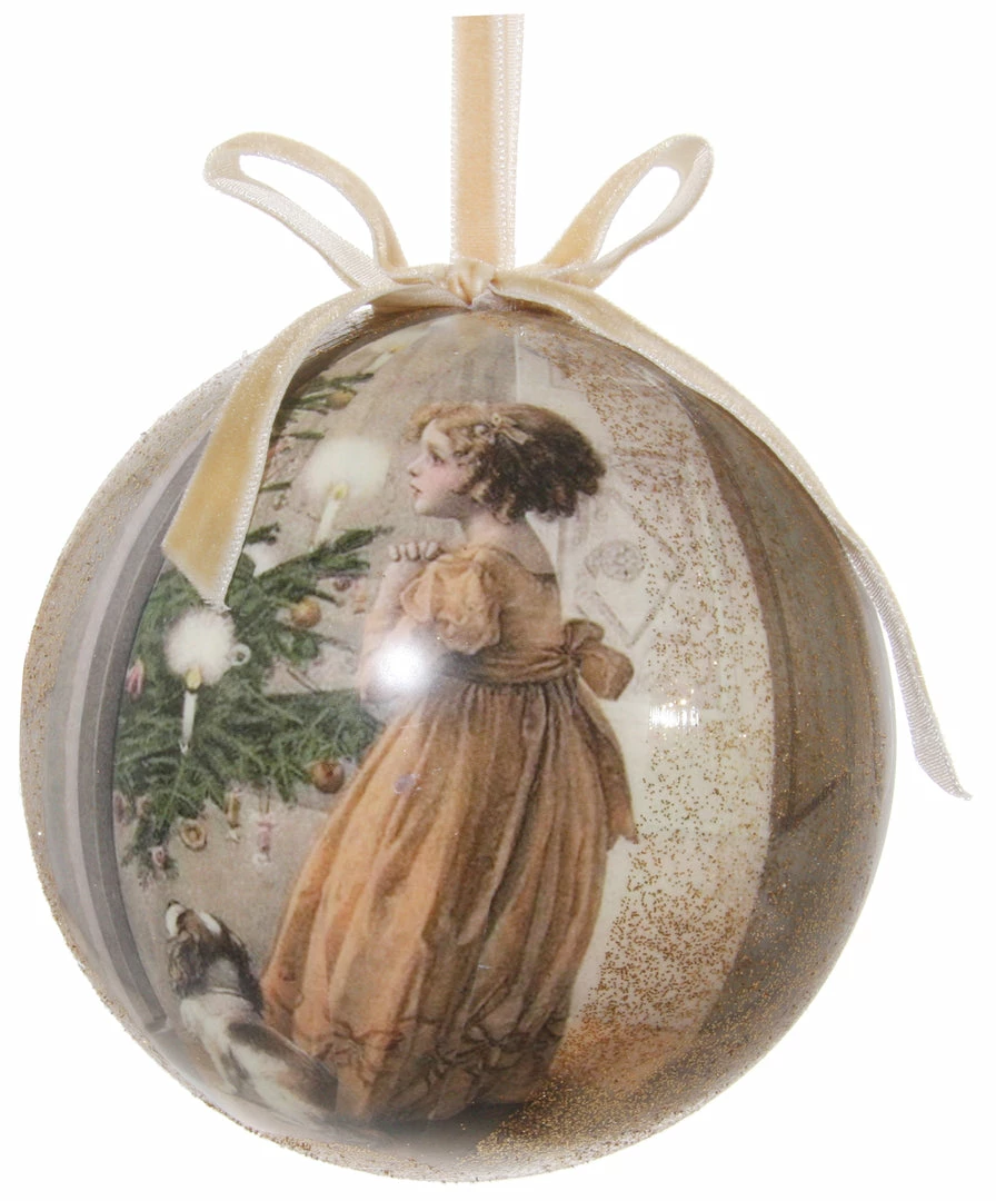 ShiShi Victorian Christmas Decoupage Ball Ornament, Christmas Wish 3 ShiShi Victorian Christmas Decoupage Ball Ornament, Christmas Wish