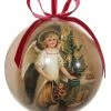 ShiShi Victorian Christmas Decoupage Ball Ornament, Guardian Angel