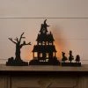 Bethany Lowe Halloween Haunted House With Trick-or-Treaters, Silhouettes