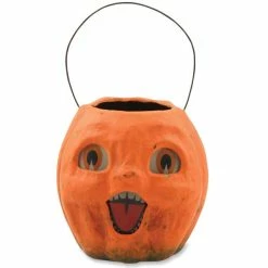 Bethany Lowe Vintage Pumpkin Bucket - Paper Mache