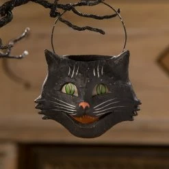 Bethany Lowe Vintage Sassy Cat Bucket, Small