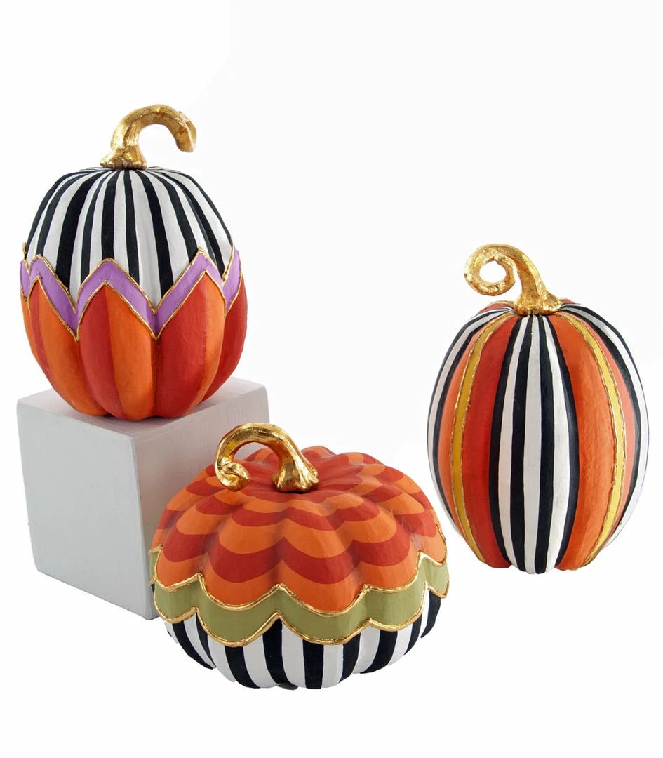 Katherine's Collection Whimsy Patterned Pumpkins 3 Katherine's Collection Whimsy Patterned Pumpkins