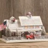 TheHolidayBarn.com White American Farmhouse With Truck New!