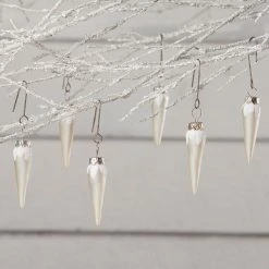 Bethany Lowe White Pearl Icicle Mini Ornaments New!