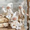 Raz Winter White Posable Elves, 16"