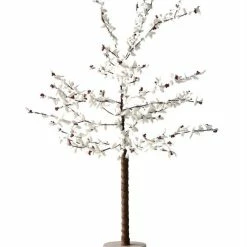 Creative Co-Op Winter White Felt Tree With Red Beads Christmas