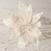 Bethany Lowe New! Winter White Poinsettia Clip, Large