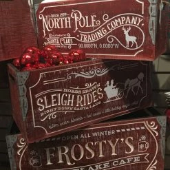 Gerson Wooden Christmas Crates, Engraved