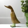 Dcuk Wooden Duck With Green Welly Boots, Medium New!