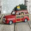 The Holiday Barn Christmas Music Boxes Woody Station Wagon With Santa Music Box
